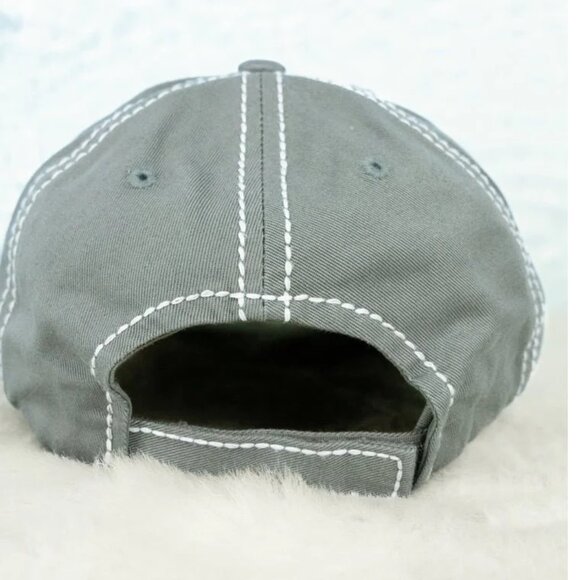 NWT BOUTIQUE  Distressed Steel Gray 'Lake Life' Cap Hat - Picture 2 of 2